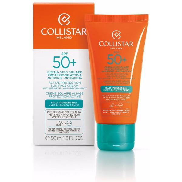 Collistar Bronceado Perfecto Bronceador Cara Pieles Hipersensibles Spf 50 50 Ml