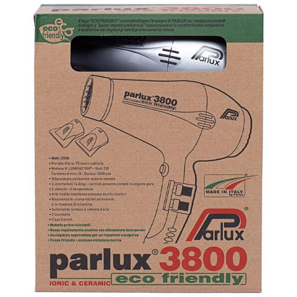Parlux 3800 Ecofriendly Secador Plata 1 U
