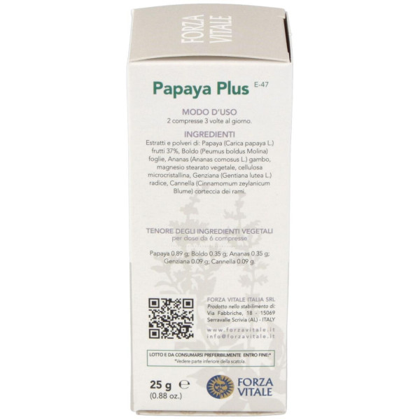 Papaya Plus 25gr.comprimidos - Forza Vitale