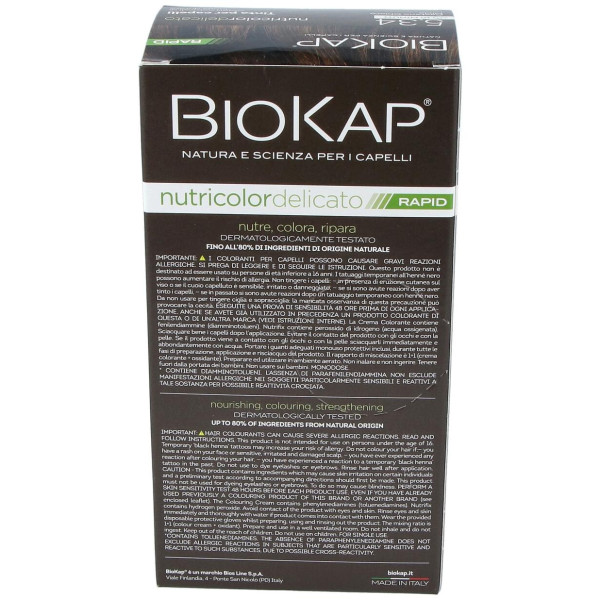 Biokap Rapid Castaño Miel Claro 5.34 Tubo 140Ml.