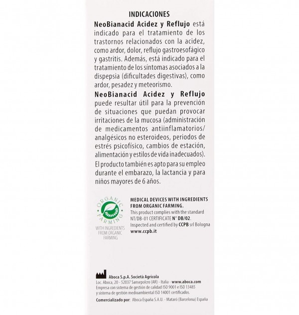 Neobianacid Acidez Y Reflujo, 14 Comp Masticables. - Aboca