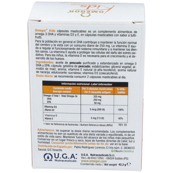 Omegor Kids Masticable 60Cap.