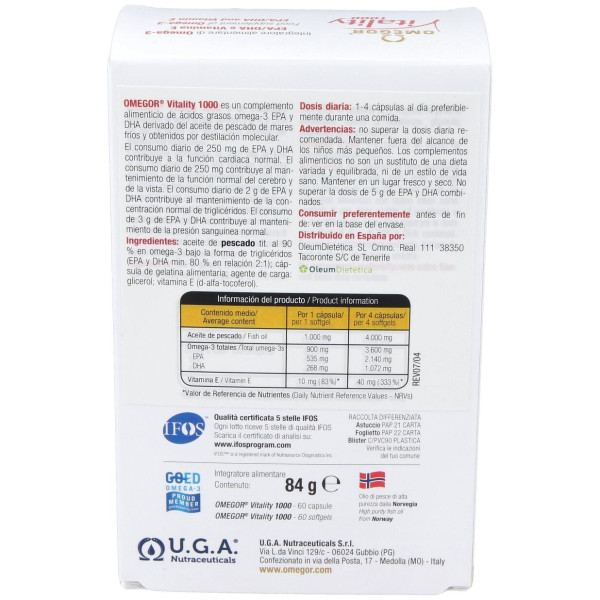 Omegor Vitality 1000 60Perlas