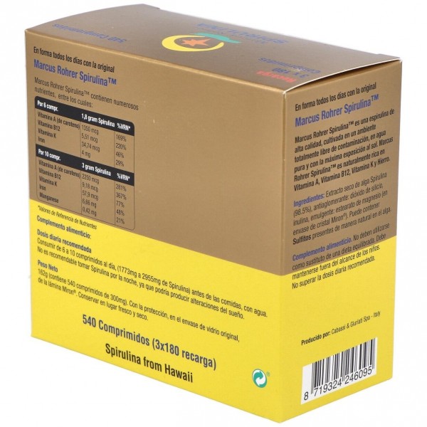 Marcus Rohrer Viosol Espirulina Recarga, 540 Comprimidos 2