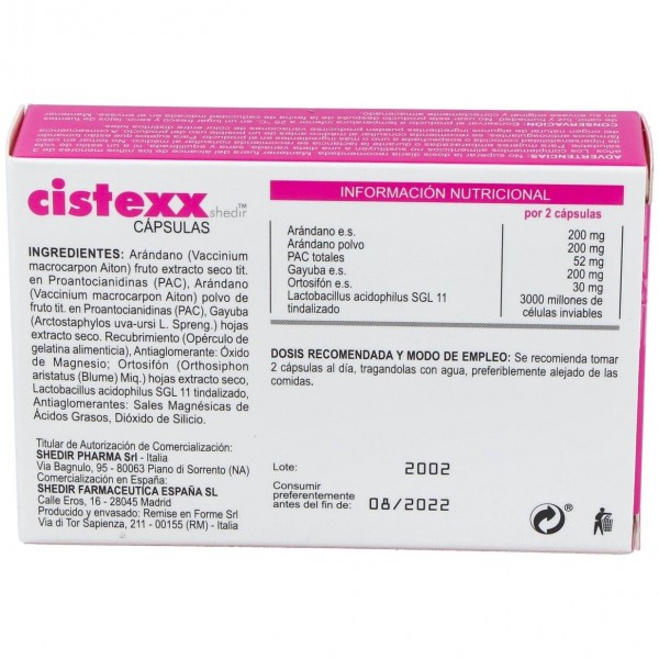 Cistexx Complemento Alimenticio 14 Cápsulas