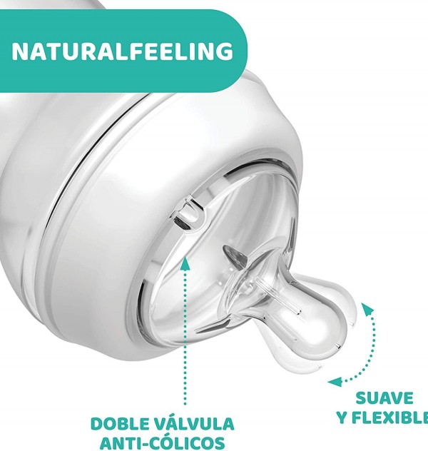 Biberon Plastico Pp T Silicona - Chicco Nf Flujo Rapido (6 M+ 330 Ml)
