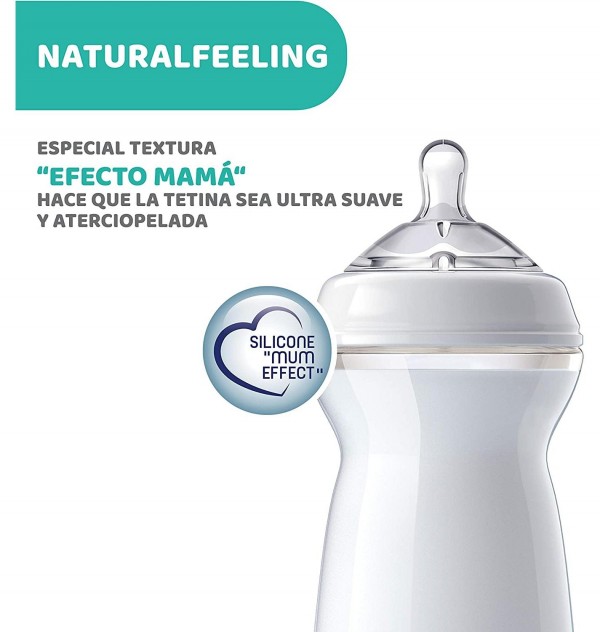 Biberon Plastico Pp T Silicona - Chicco Nf Flujo Rapido (6 M+ 330 Ml)