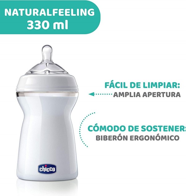 Biberon Plastico Pp T Silicona - Chicco Nf Flujo Rapido (6 M+ 330 Ml)