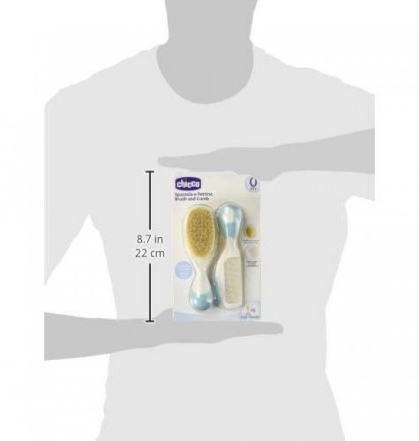 Cepillo Y Peine Infantil - Chicco Pelo Natural (Azul)