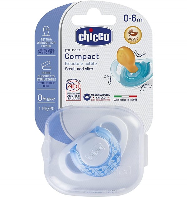 Chupete Caucho - Chicco Physio Compact Anatomico (0-6M Azul)