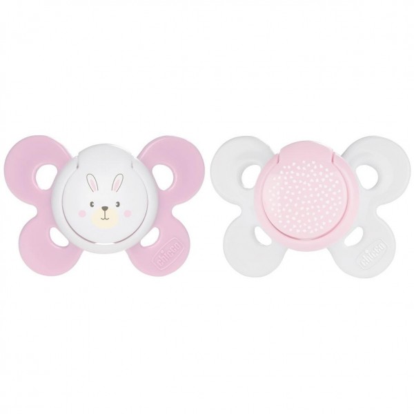Chicco Physio Comfort Chupete De Silicona De 0-6 Meses Tonos Rosas, 2 Unidades