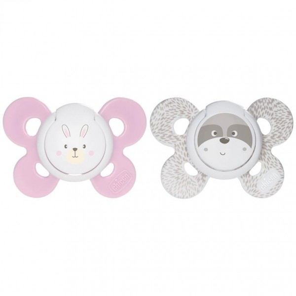 Chicco Physio Comfort Chupete De Silicona De 0-6 Meses Tonos Rosas, 2 Unidades
