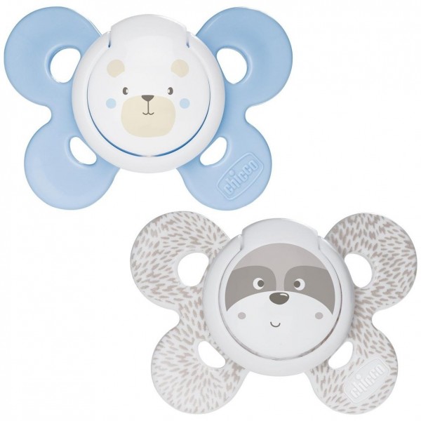 Chicco Physio Comfort Chupete De Silicona De 0-6 Meses Tonos Azules, 2 Unidades