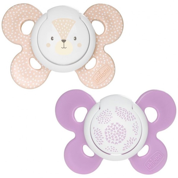 Chicco Physio Comfort Chupete De Silicona De 6-16 Meses Tonos Rosas, 2 Unidades