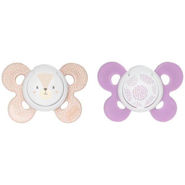 Chicco Physio Comfort Chupete De Silicona De 6-16 Meses Tonos Rosas, 2 Unidades