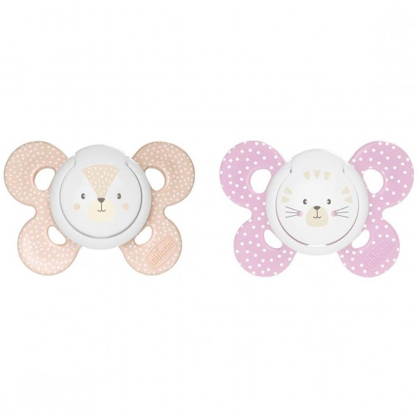 Chicco Physio Comfort Chupete De Silicona De 6-16 Meses Tonos Rosas, 2 Unidades