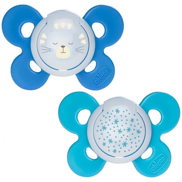 Chicco Physio Comfort Chupete De Silicona De 16-36 Meses Tonos Azules, 2 Unidades
