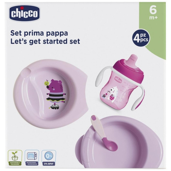Chicco Cofre Comida +6M Rosa 4Uds