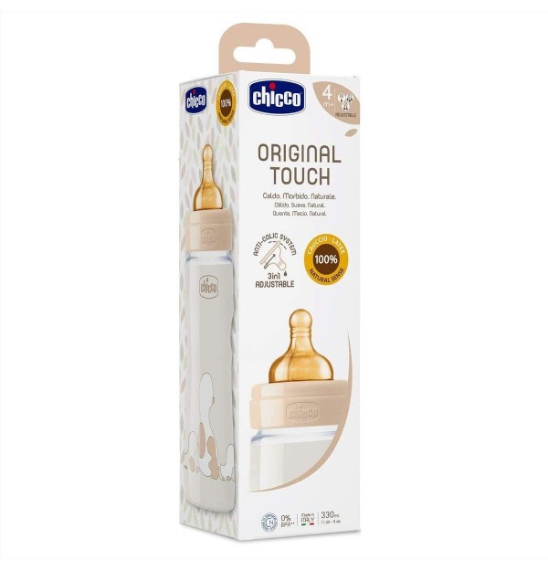 Biberon Plastico T Caucho - Chicco Original Touch (Rosa 6M+ Flujo Rapido 330 Ml)