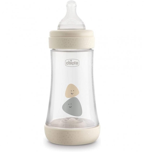 Biberón Plástico T Silicona Chicco Perfect5, Neutro 2M+ Flujo Medio, 240 Ml. -Artsana Spain