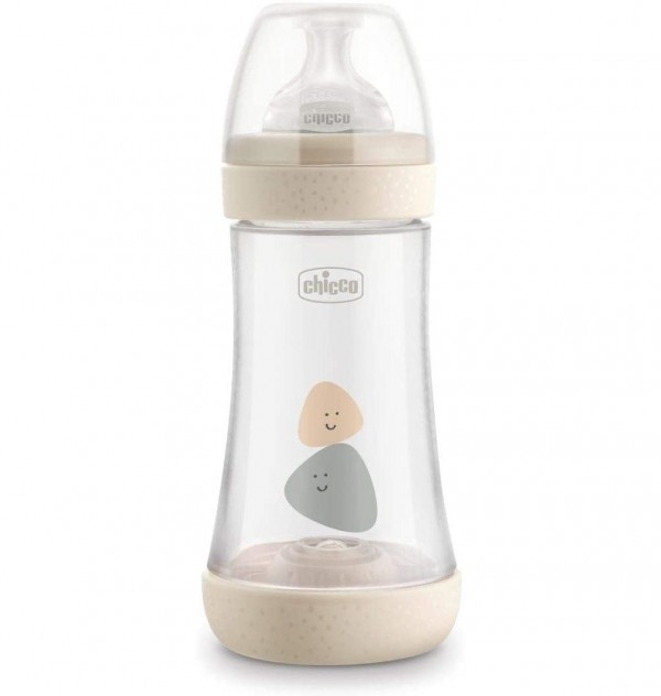 Biberón Plástico T Silicona Chicco Perfect5, Neutro 2M+ Flujo Medio, 240 Ml. -Artsana Spain