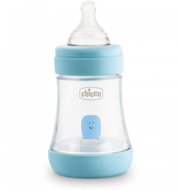 Biberón Plástico T Silicona, Chicco Perfect 5 Azul, 4M+ Flujo Rapido, 300 Ml. - Artsana Spain
