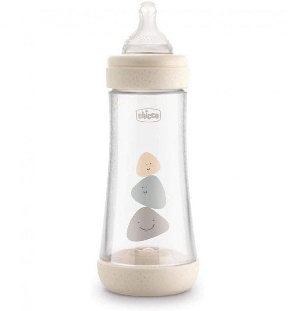 Biberón Plástico T Silicona, Chicco Perfect 5 Neutro, 4M+ Flujo Rapido, 300 Ml. - Artsana Spain