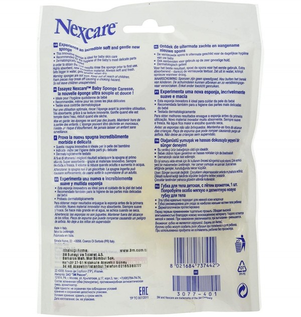 Nexcare Esponja Baby Caresse Sponge, Extra Suave. - 3M