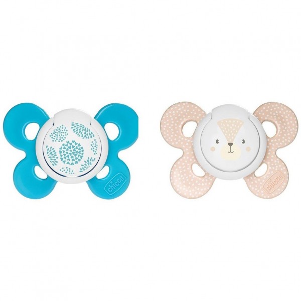Chicco Physio Comfort Chupete De Silicona De 6-16 Meses Tonos Azules, 2 Unidades