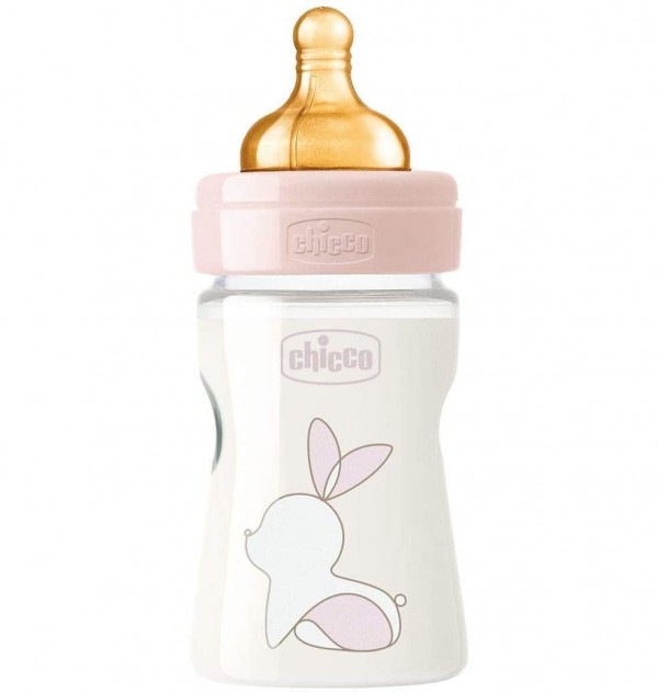 Biberon Plastico T Caucho - Chicco Original Touch (Rosa 0M+ Flujo Normal 150 Ml)