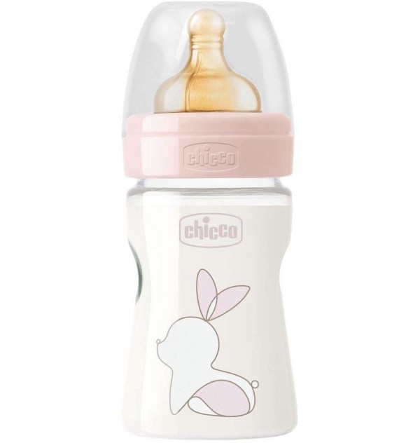 Biberon Plastico T Caucho - Chicco Original Touch (Rosa 0M+ Flujo Normal 150 Ml)