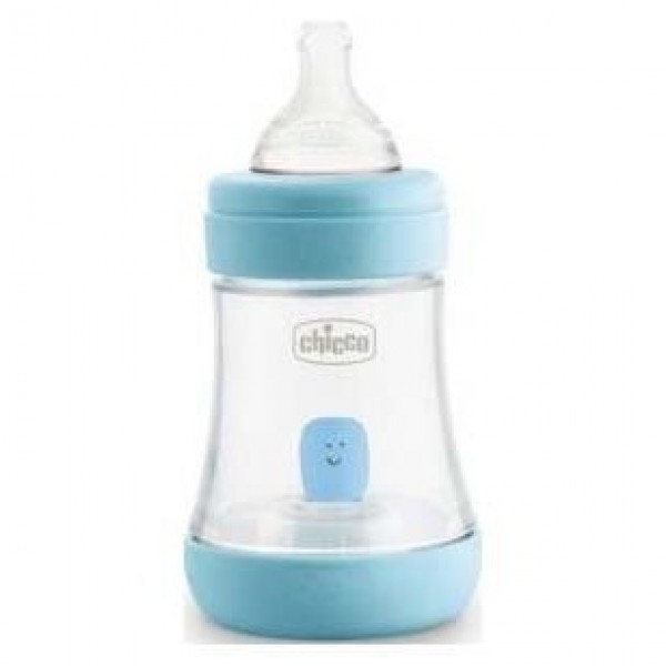 Chicco Perfect 5 Biberón +0M Silicona Azul, 150 Ml