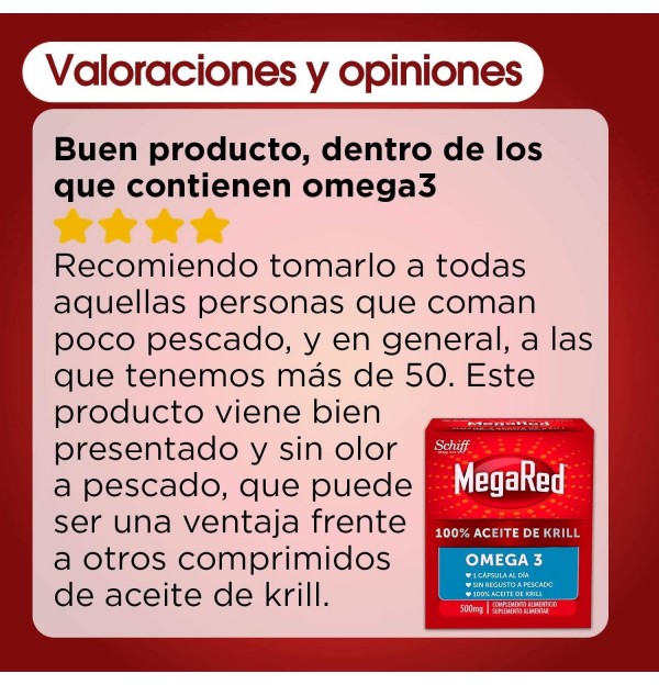 Megared 500 Omega 3 Aceite De Krill (30 Capsulas + 10 Capsulas)