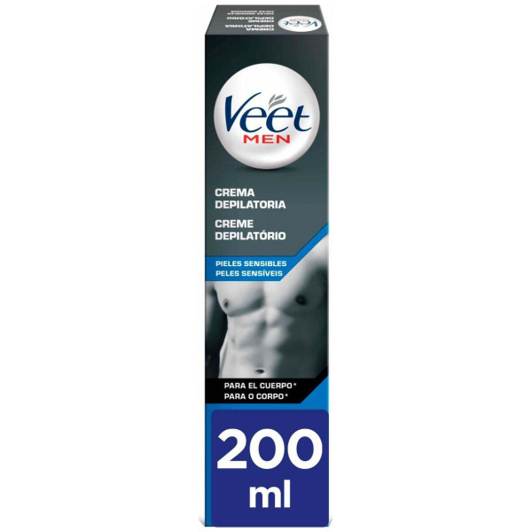 Veet Men Total Pro Crema Depilatoria Piel Sensible 200Ml