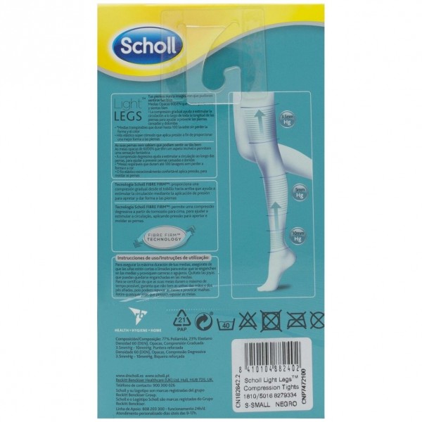 Scholl Light Legs Medias De Compresión Ligera 60 Den Negro Talla S, 1 Ud