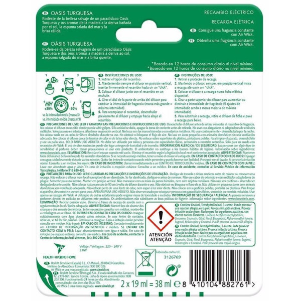 Air-Wick Ambientador Eléctrico Recambio Oasis 2 X 19 Ml