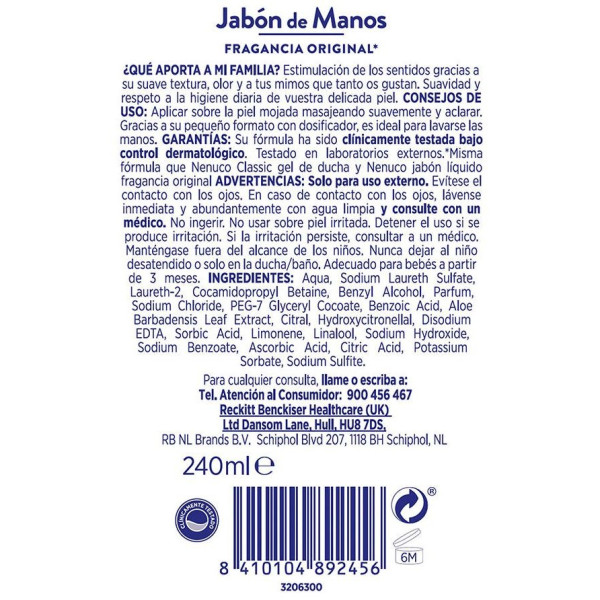 Nenuco Classic Jabón De Manos Fragancia Original 240Ml