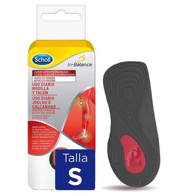Plantillas Uso Diario Rodilla Y Talon - Scholl In-Balance (Talla S 1 Par)