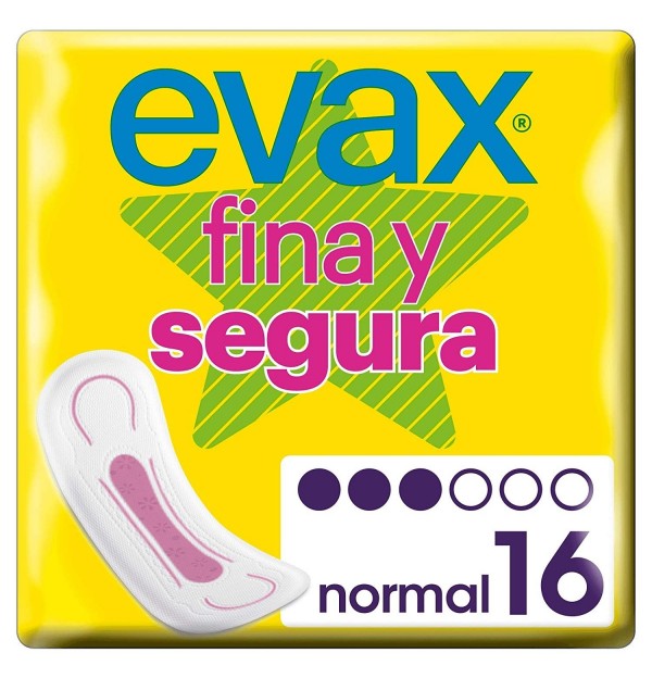 Compresas Higienicas Femeninas - Evax Fina Y Segura (Normal 16 Compresas)