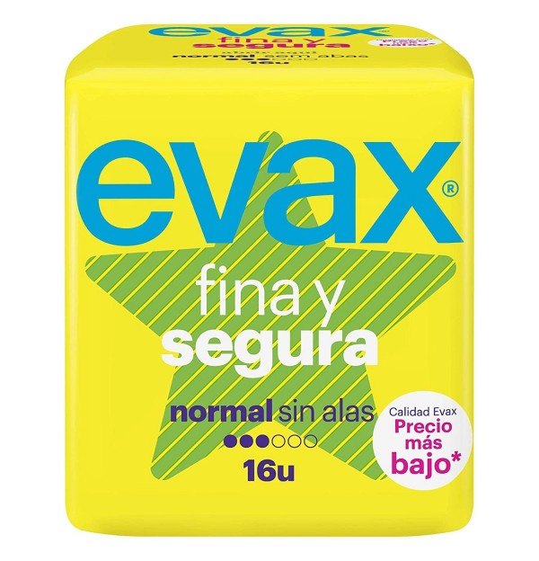 Compresas Higienicas Femeninas - Evax Fina Y Segura (Normal 16 Compresas)
