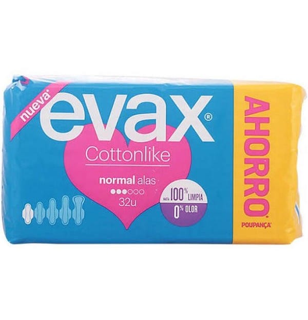 Compresas Higienicas Femeninas - Evax Cottonlike (Normal Con Alas 16 Compresas)