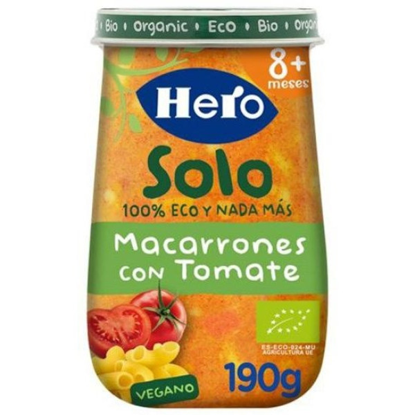 Hero Baby Solo Macarrones Con Tomate 190G