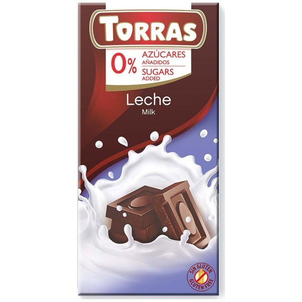 Torras Chocolate Leche Sin Gluten Sin Azúcar 75G