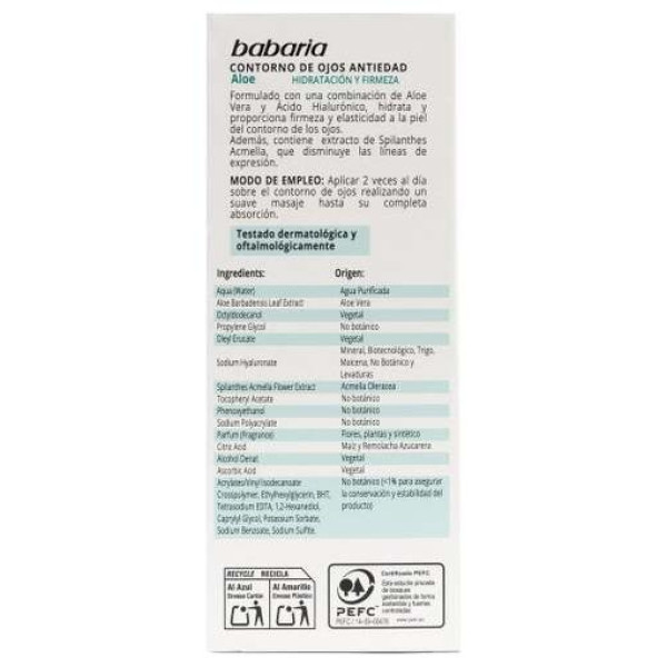 Babaria Aloe Vera Contorno De Ojos 15Ml