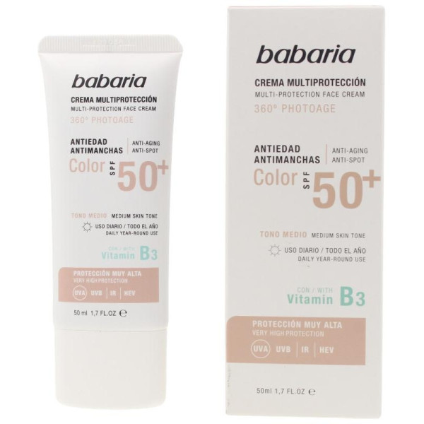 Babaria Crema Con Color Multiprotección Antiedad Spf50+ 50Ml
