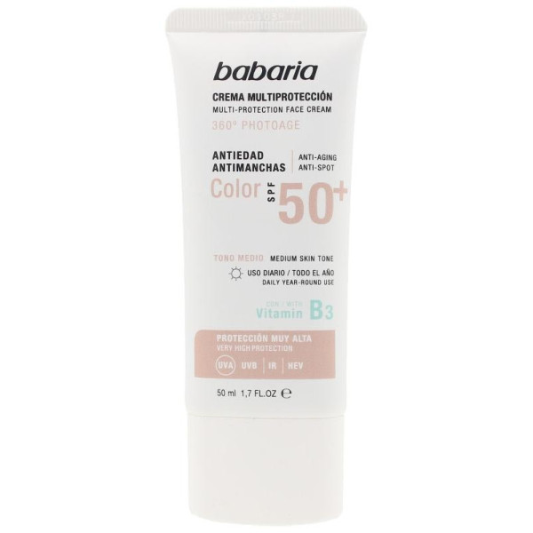 Babaria Crema Con Color Multiprotección Antiedad Spf50+ 50Ml
