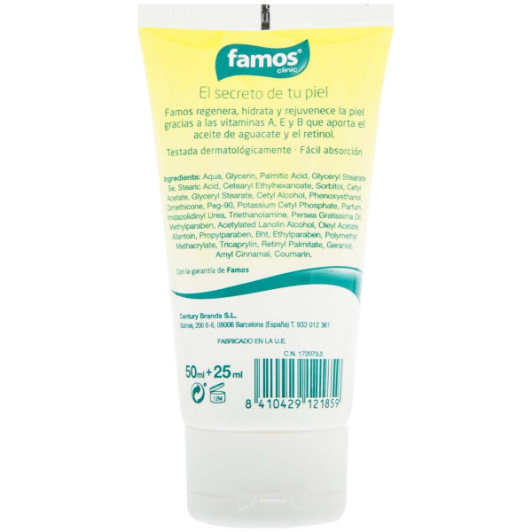 Crema Manos Regeneradora Aceite de Aguacate 75 ml - Famos