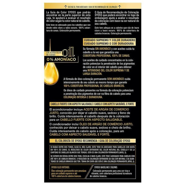 Oleo Intense Tinte Sin Amoniaco 7.10-Rubio Natural 5 Pz