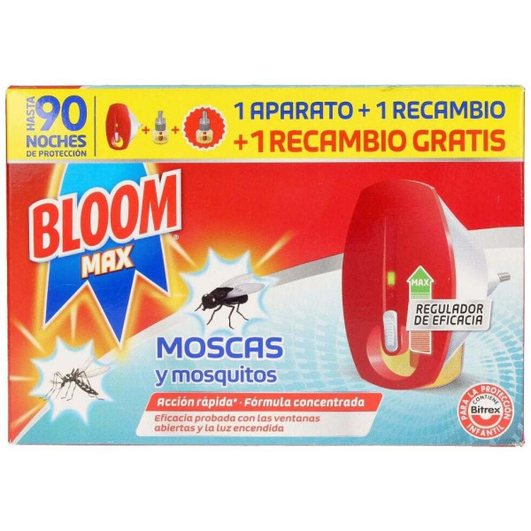 Bloom Max Moscas Y Mosquitos Apto.Eléctrico + 2 Recargas 3 U