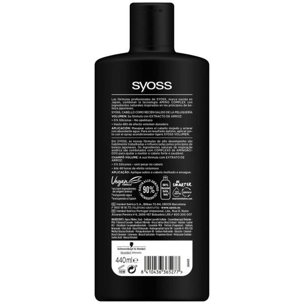 Syoss Volumen Champ Cabello Fino-Sin Cuerpo 440Ml
